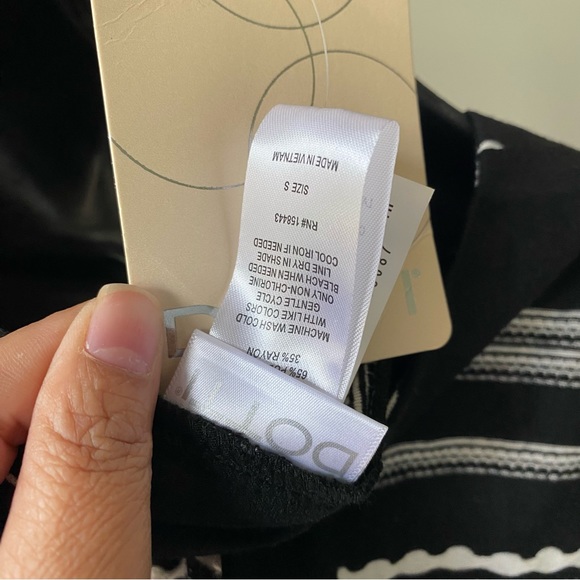 Dotti Dahlia Stripe Lace-Up Front Tank Dress swim Cover-Up in Black/White size S - Picture 7 of 7